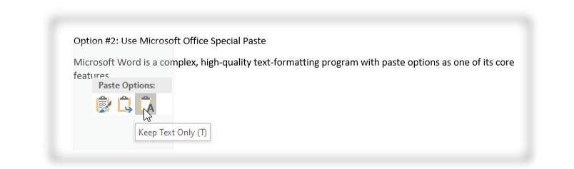 paste formatting word for mac